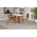 Ver imagem 1 de Mesa de Jantar Lins 120 4 Cad. Milla Plus Caramelo - Henn