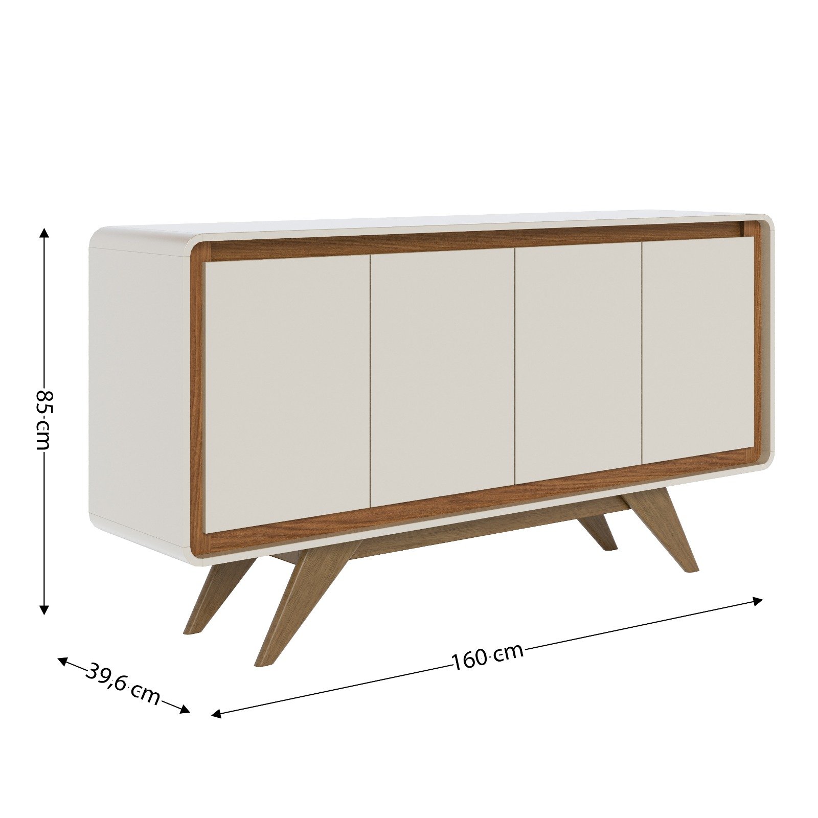 Buffet Channel Magic 4 Portas - Off White/nature - 5