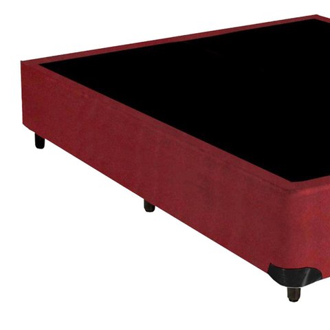 Cama Box Queen Suede(1.58X1.98):VERMELHO