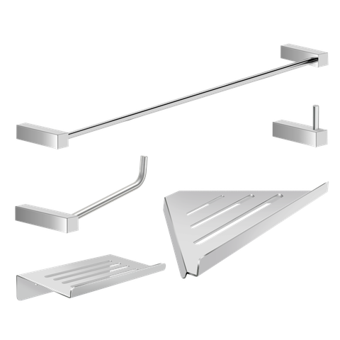Kit de Acessórios para Banheiro Escovado 5 Peças 2102tr Grego Metal