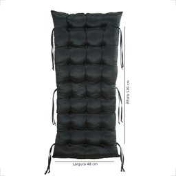 Almofada de Assento P/ Cadeiras de Balanço Espreguiçadeira - Preto - 1