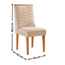 Ver imagem 6 de Conjunto de Jantar Carolina 6 Lugares Tampo em Vidro com Cadeiras Safira Off White 180cm Moderna