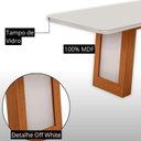 Ver imagem 2 de Conjunto de Jantar Carolina 6 Lugares Tampo em Vidro com Cadeiras Safira Off White 180cm Moderna