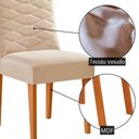 Ver imagem 4 de Conjunto de Jantar Carolina 6 Lugares Tampo em Vidro com Cadeiras Safira Off White 180cm Moderna