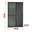Ver imagem 4 de Porta Correr Venez. 3F.Móv.210 x 120 Elite c/Fecho Autom V.Liso Preto Brimak