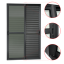 Ver imagem 3 de Porta Correr Venez. 3F.Móv.210 x 120 Elite c/Fecho Autom V.Liso Preto Brimak