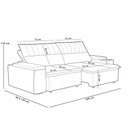 Ver imagem 4 de Sofá Retrátil Reclinável para Sala 3 Lugares 205cm Ricci F04 Linho Bege - Lyam Decor