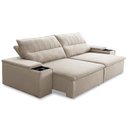 Ver imagem 5 de Sofá Retrátil Reclinável para Sala 3 Lugares 205cm Ricci F04 Linho Bege - Lyam Decor