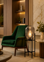 Ver imagem 4 de Luminária de Chão Piso 75cm Globo Vidro Fumê Cinza Espelhada Coluna Pedestal Lv-Ash-2 Gimpo
