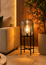 Ver imagem 3 de Luminária de Chão Piso 75cm Globo Vidro Fumê Cinza Espelhada Coluna Pedestal Lv-Ash-2 Gimpo