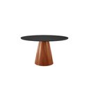 Ver imagem 1 de Mesa de Jantar Gênova 110cm Tampo Redondo Vidro Móveis Minas Preto