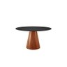Mesa de Jantar Gênova 110cm Tampo Redondo Vidro Móveis Minas Preto - 1