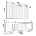Ver imagem 4 de Rack Bancada Com Painel Para TV 65 Pol. Ripado Krome C01 Buriti/Fendi - Mpozenato