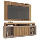 Ver imagem 1 de Rack Bancada Com Painel Para TV 65 Pol. Ripado Krome C01 Buriti/Fendi - Mpozenato
