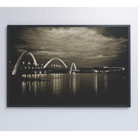 Quadro Ponte Jk Brasília - 90x60 Cm - Adesivo Fotográfico