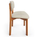 Ver imagem 2 de Kit 5 Cadeiras para Sala de Jantar Cozinha Living Estofada Dara L02 Linho Champagne - Lyam Decor
