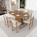 Ver imagem 4 de Kit 5 Cadeiras para Sala de Jantar Cozinha Living Estofada Dara L02 Linho Champagne - Lyam Decor