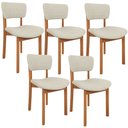 Ver imagem 1 de Kit 5 Cadeiras para Sala de Jantar Cozinha Living Estofada Dara L02 Linho Champagne - Lyam Decor