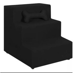 Escada Escadinha Luxo para Pet Animais de Estimação Gato Cachorro Preto com Osso Incluso - Jrc Móvei - 1