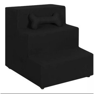 Escada Escadinha Luxo para Pet Animais de Estimação Gato Cachorro Preto com Osso Incluso - Jrc Móvei