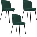 Ver imagem 1 de Kit 3 Cadeiras Sala de Jantar Estofada Gavi L02 Suede Verde Musgo - Lyam Decor