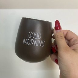 Jogo 4 Caneca Bojuda 260ml Porcelana Fosca para Cappuccino - Marrom - 3