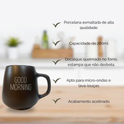 Jogo 4 Caneca Bojuda 260ml Porcelana Fosca para Cappuccino - Marrom - 4