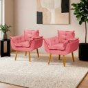 Ver imagem 1 de Kit 2 Poltronas Decorativas Reforçadas para Sala Alice para Recepção Manicure Escritório Suede
