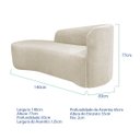 Ver imagem 2 de Kit Divã Recamier Orgânico França 140cm Lado Esquerdo e Poltrona Amore Bouclé