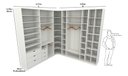 Ver imagem 1 de Kit Closet Armário Colmeia Roupeiro Cabideiro M42 100% Mdf - Branco