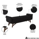 Ver imagem 3 de Puff Recamier Calçadeira 140cm Base Madeira Neville P02 Sintético Preto - Mpozenato