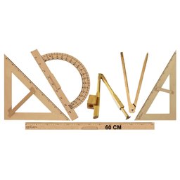 Kit Geométrico do Professor Mdf E Pinus Com 1 Régua 60 cm + 1 Compasso Para Quadro Branco 40 cm + 1  - 6