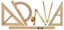 Ver imagem 6 de Kit Geométrico do Professor Mdf E Pinus Com 1 Régua 60 cm + 1 Compasso Para Quadro Branco 40 cm + 1