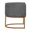 Ver imagem 4 de Kit 4 Poltrona Reforçada Decorativa Sala Gabriela Base Ferro Bronze Suede Cinza