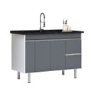 Ver imagem 2 de Gabinete Cozinha Mdp 1,44m Elegance com 5 Pés Pré-montado:cinza