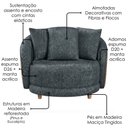 Ver imagem 5 de Poltrona Decorativa Maya Pes Madeira Linho e Courino Tcs 718 Tcs 727 Moll