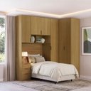 Ver imagem 1 de Quarto Modulado Solteiro 4 Peças Altezza Clean Belmax:Freijó