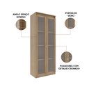 Ver imagem 3 de Armário Multiuso Lavanderia 60cm 4 Prateleiras 2 Portas Vidro Franci T02-D'Rossi