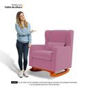 Ver imagem 2 de Poltrona de Amamentação e Descanso Zoe com Base Balanço Suede Rosa - Desk Design