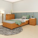 Ver imagem 1 de Cama Box Solteiro Mônaco Tcil:cinamomo