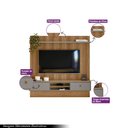 Ver imagem 3 de Painel Home Suspenso Ripado Oruro para a TV até 75 Amêndoa/Titãnio G77 - Gran Belo