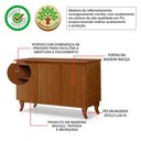 Ver imagem 3 de Buffet de Madeira Maciça Aparador Monterrey 3 Portas Castanho
