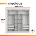 Ver imagem 5 de Guarda Roupas Casal com Espelho 2 Portas de Correr 4 Gavetas Siena