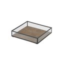 Ver imagem 1 de Bandeja Decorativa em Vidro Metal e Couro Sintético Marrom 18cm Ah0605 Btc