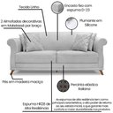 Ver mais imagens de Sofa 3 Lugares Retro Polo 200cm com Almofada Linho Grigio Ezz Grigio