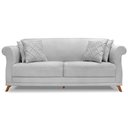 Ver imagem 2 de Sofa 3 Lugares Retro Polo 200cm com Almofada Linho Grigio Ezz Grigio