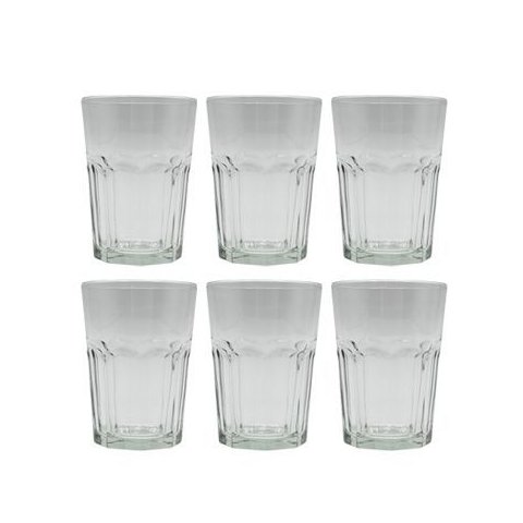 Conjunto 6 Copos Facetado Long Drink Vidro Bar 400ml