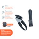 Ver imagem 3 de Kit abridor de lata espremedor de alho 2 pçs preto - Oikos