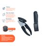 Kit abridor de lata espremedor de alho 2 pçs preto - Oikos - 3