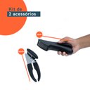 Ver imagem 2 de Kit abridor de lata espremedor de alho 2 pçs preto - Oikos